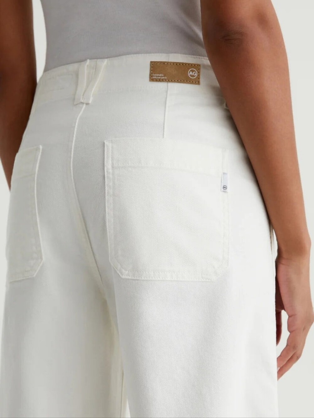 AG Adriano Golschmied Natasha Mid-Rise Crop Jeans in Powder Size 27 - Picture 3 of 9